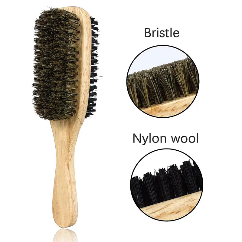 Brosse barbe écologique en poils de sanglier doux