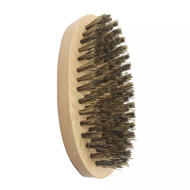 Brosse barbe écologique en poils de sanglier doux