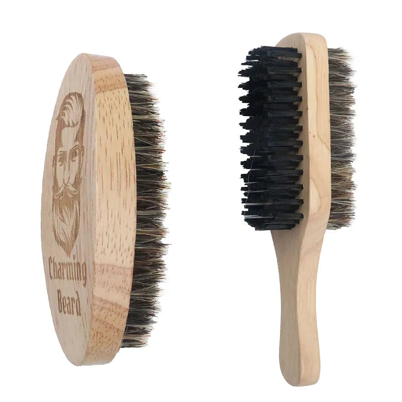 Brosse barbe écologique en poils de sanglier doux