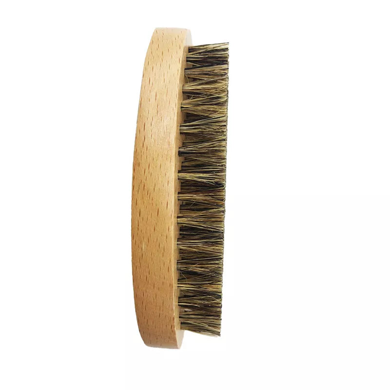 Brosse barbe écologique en poils de sanglier doux