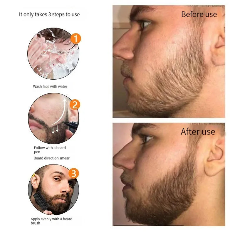 Stylo de remplissage de barbe anti-taches pour un look naturel